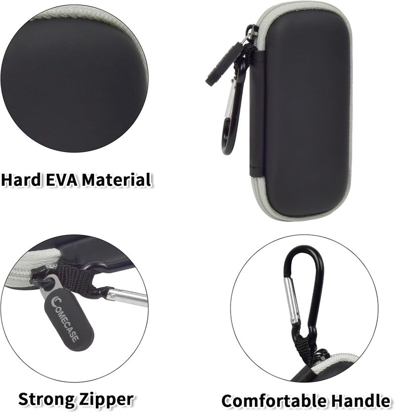 Comecase Case Compatible with KardiaMobile 6-Lead/for 1-Lead/for KardiaMobile 6L Max Personal EKG Monitor, Heart Rate Moitor Storage Holder -Black+Grey Zipper - Image 3